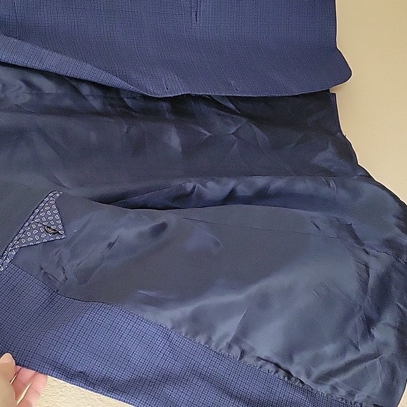 Lauren Ralph Lauren Mens Navy Blue Plaid Two Button Blazer - Size 46L - Picture 11 of 14